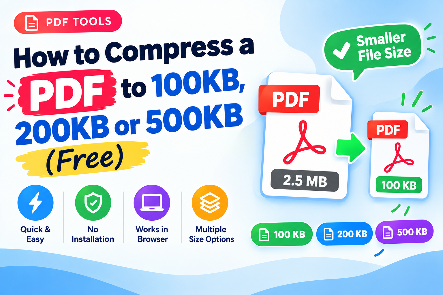 How to Compress a PDF to 100KB, 200KB or 500KB (Free)