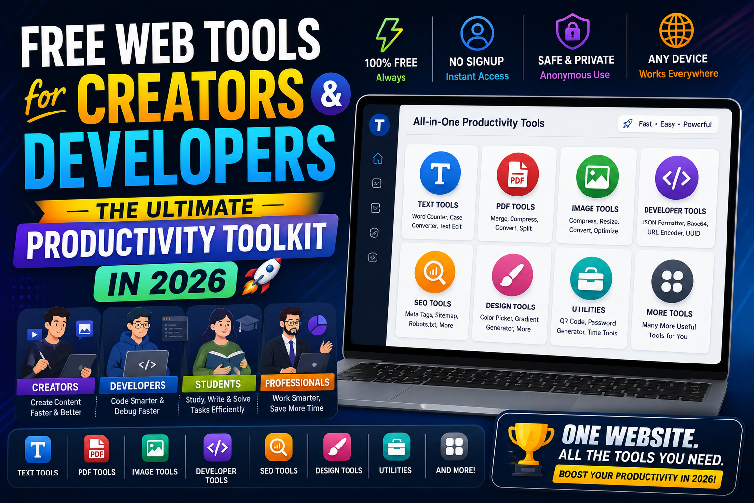 Free Web Tools for Creators and Developers: The Ultimate Productivity Toolkit in 2026