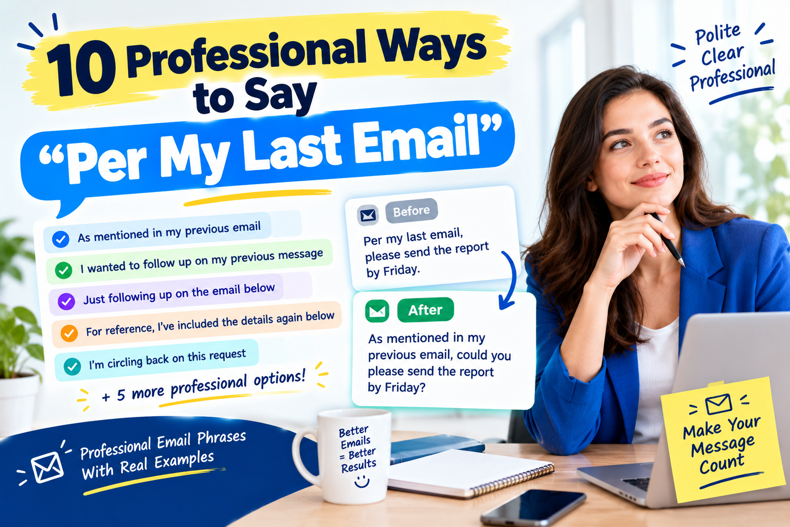 10 Professional Ways to Say "Per My Last Email"