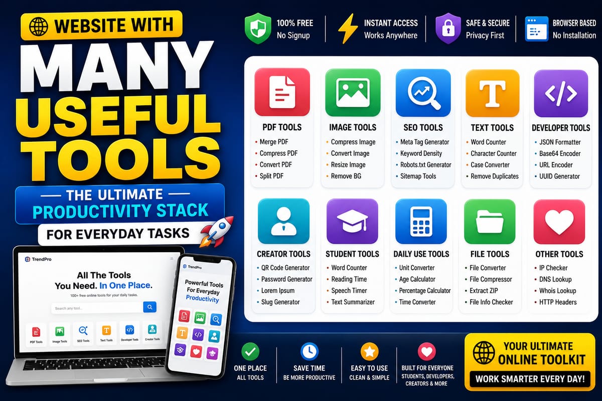 Website With Many Useful Tools: The Ultimate Productivity Stack for Everyday Tasks